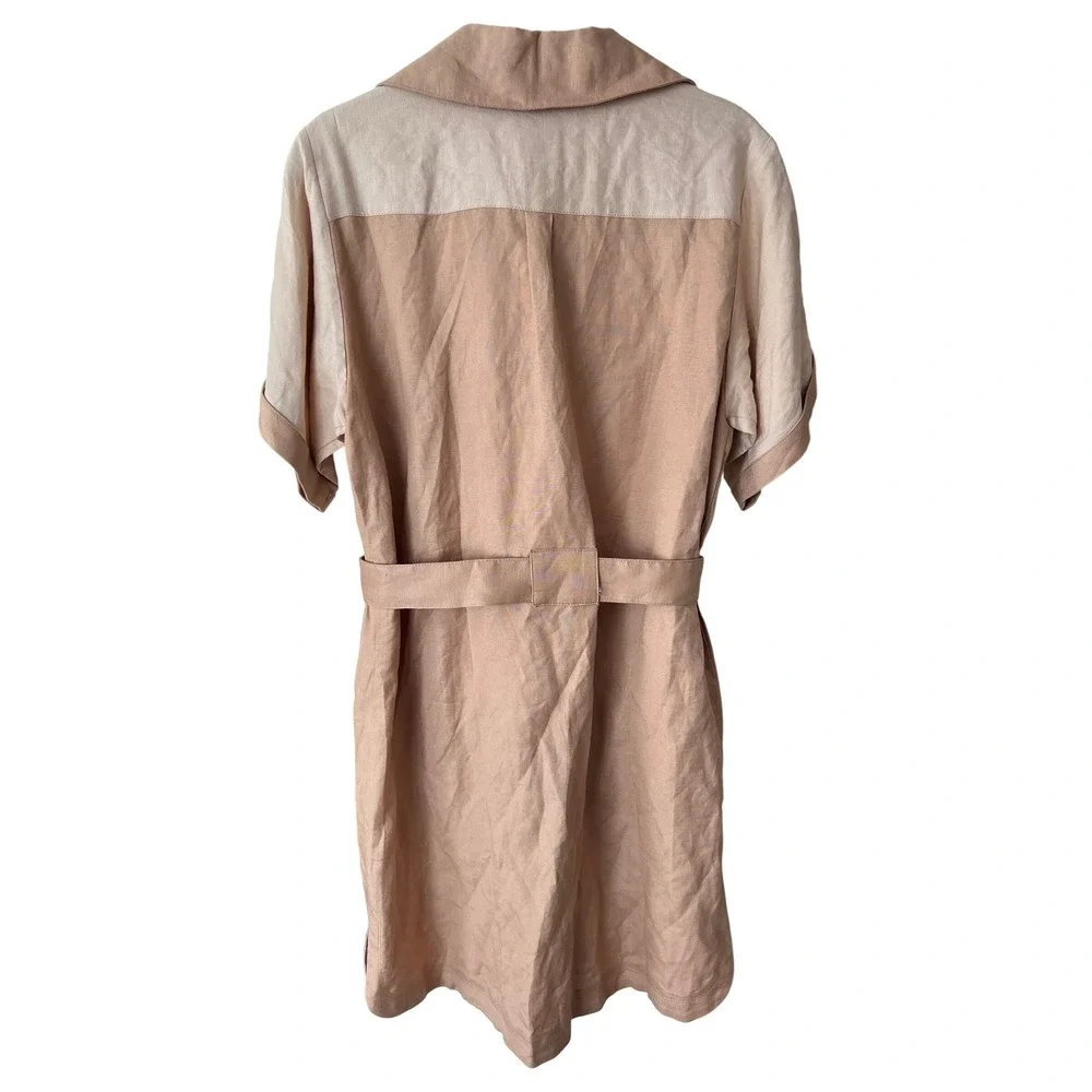 Free People x Steele Dusty Utility Dress XS Linen‎ Blend Belted Safari Mini NWT